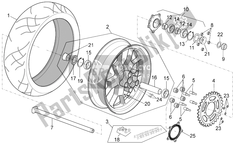 Todas as partes de Roda Traseira do Aprilia RSV4 Aprc Factory ABS 1000 2013