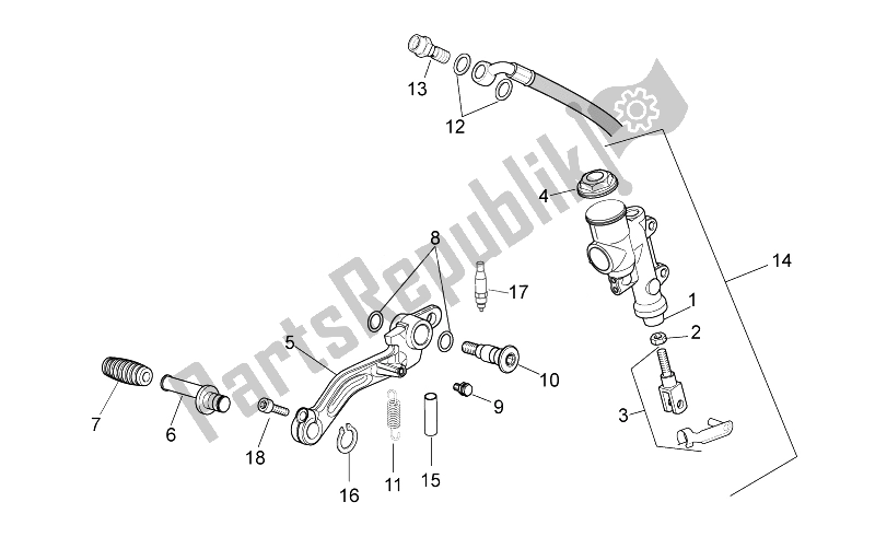 Toutes les pièces pour le Maître-cylindre Arrière du Aprilia RSV4 Aprc R 1000 2011