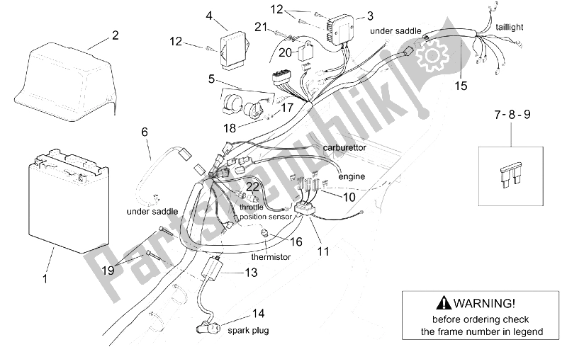 Toutes les pièces pour le Système électrique Ii du Aprilia Leonardo 250 300 ENG Minarelli 2002