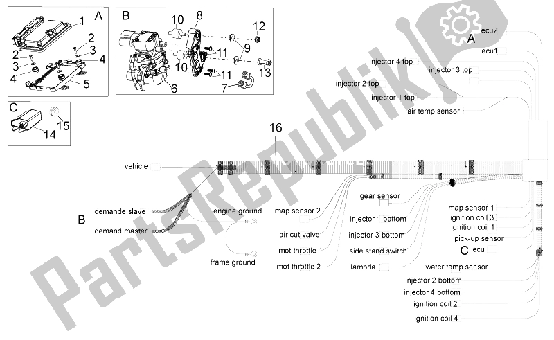 Toutes les pièces pour le Système électrique Iii du Aprilia RSV4 R 1000 2009