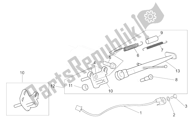 Todas as partes de Suporte Central do Aprilia SL 1000 Falco 2000