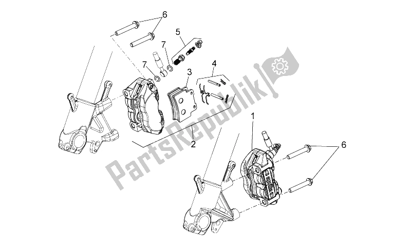 Alle onderdelen voor de Remklauw Voor van de Aprilia Dorsoduro 750 ABS USA 2015