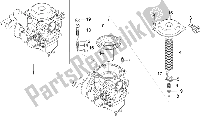 Todas las partes para Carburador I de Aprilia Leonardo 125 150 1996