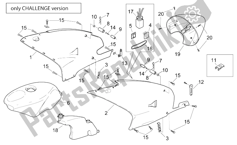 All parts for the Body Ii - Challenge Version of the Aprilia RS 250 1998