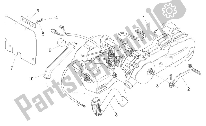Alle onderdelen voor de Motor van de Aprilia Scarabeo 100 2T ENG Yamaha 2000