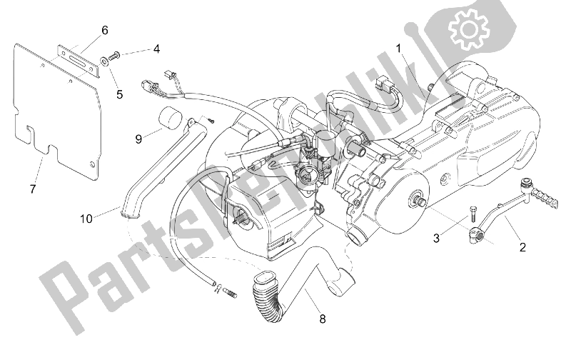 All parts for the Engine of the Aprilia Scarabeo 100 2T ENG Yamaha 2000