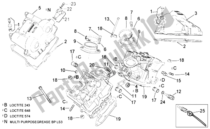 Alle Teile für das Ventildeckel des Aprilia RSV Tuono 1000 2006