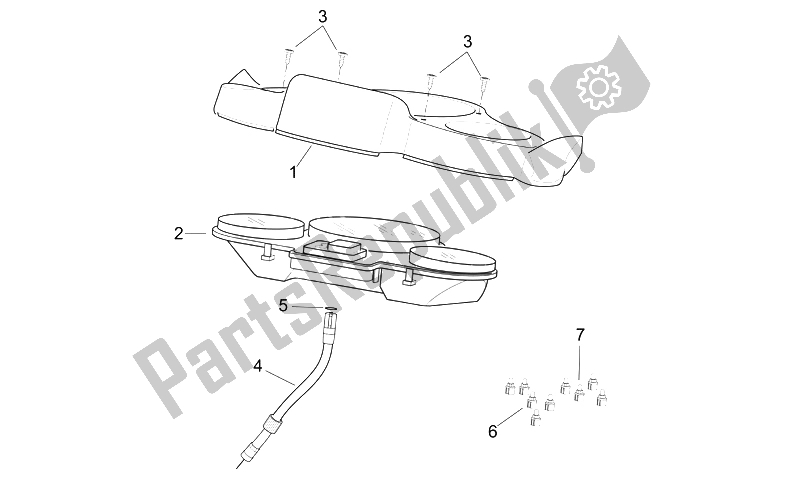 Todas las partes para Tablero de Aprilia Scarabeo 125 200 E3 ENG Piaggio 2006