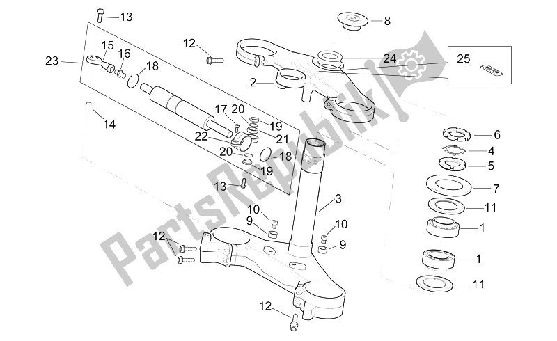 All parts for the Steering of the Aprilia RSV Mille 1000 1998
