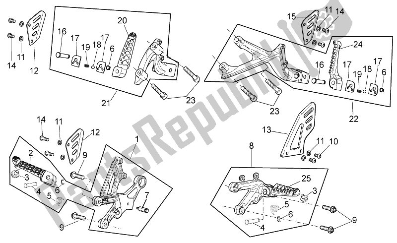 Toutes les pièces pour le Repose-pieds du Aprilia Tuono 1000 V4 R Aprc ABS 2014