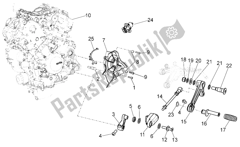 Alle onderdelen voor de Motor van de Aprilia RSV4 Aprc Factory ABS 1000 2013