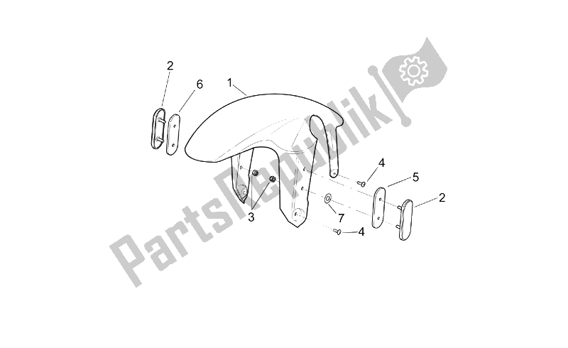 Tutte le parti per il Corpo Anteriore - Parafango Anteriore del Aprilia RSV Mille 1000 2003