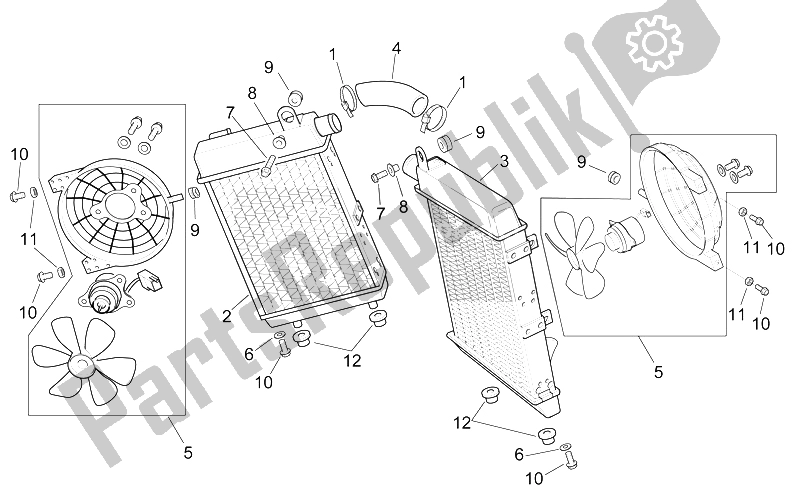 Alle Teile für das Wasserkühler des Aprilia RSV Mille 1000 2000