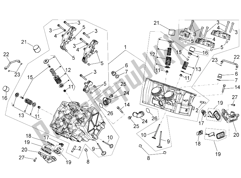 Alle onderdelen voor de Cilinderkop - Kleppen van de Aprilia RSV4 R SBK Factory 1000 2009