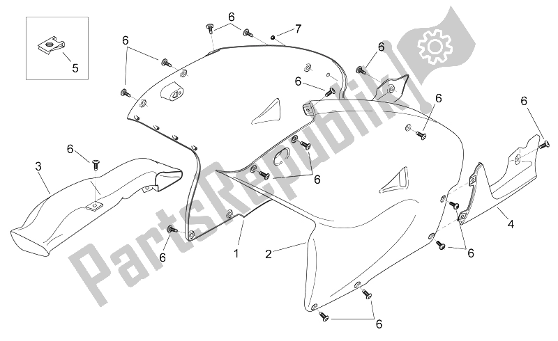 Tutte le parti per il Corpo Centrale del Aprilia RS 50 1999