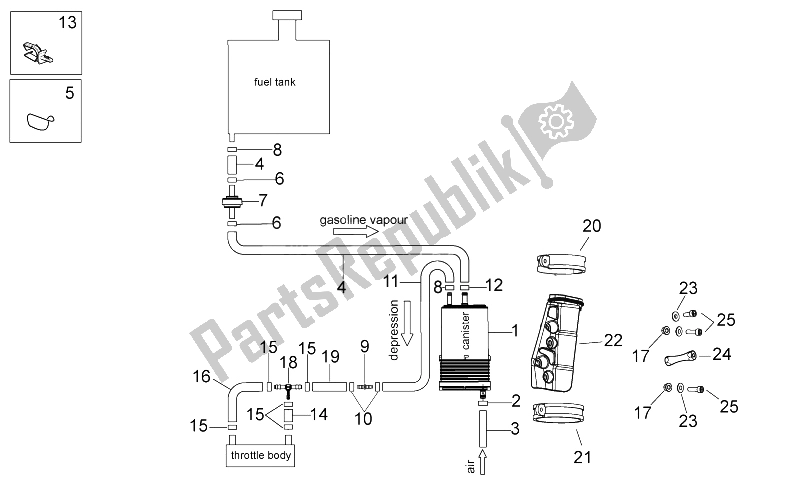 Toutes les pièces pour le Système De Récupération De Vapeur De Carburant du Aprilia RSV4 R 1000 2009