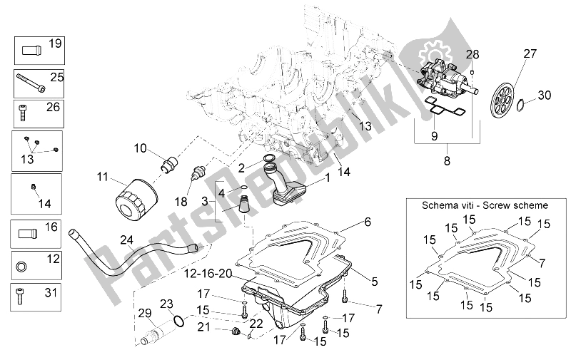 All parts for the Lubrication of the Aprilia RSV4 R 1000 2009
