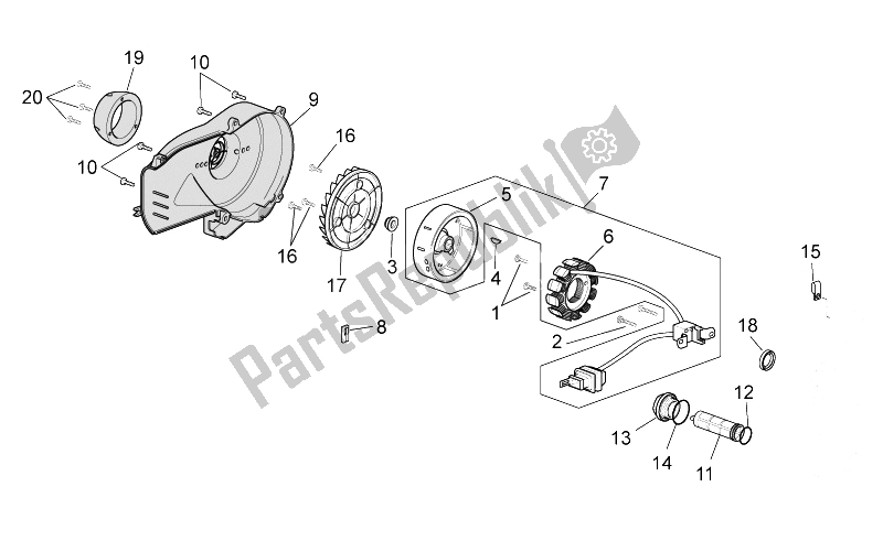 Tutte le parti per il Cdi Magneto Assy del Aprilia Scarabeo 100 4T E3 NET 2010