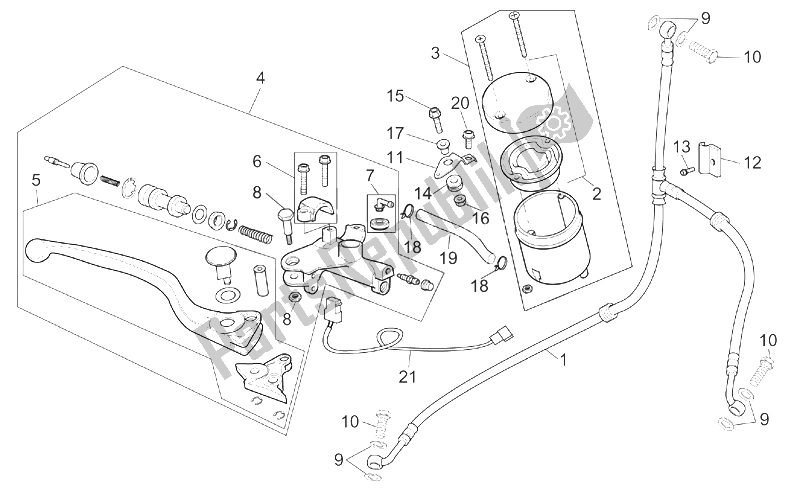 Toutes les pièces pour le Maître-cylindre Avant du Aprilia RSV Mille 1000 2001