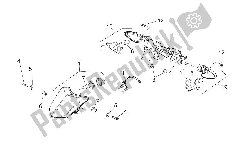 All parts for the Front Lights of the Aprilia RXV 450 550 Street Legal 2009