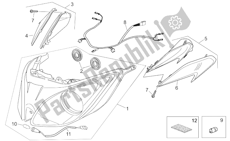 Toutes les pièces pour le Phare du Aprilia Atlantic 400 500 Sprint 2005