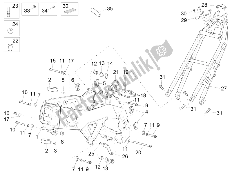 Tutte le parti per il Telaio del Aprilia RSV4 Racing Factory L E Europe 1000 2016