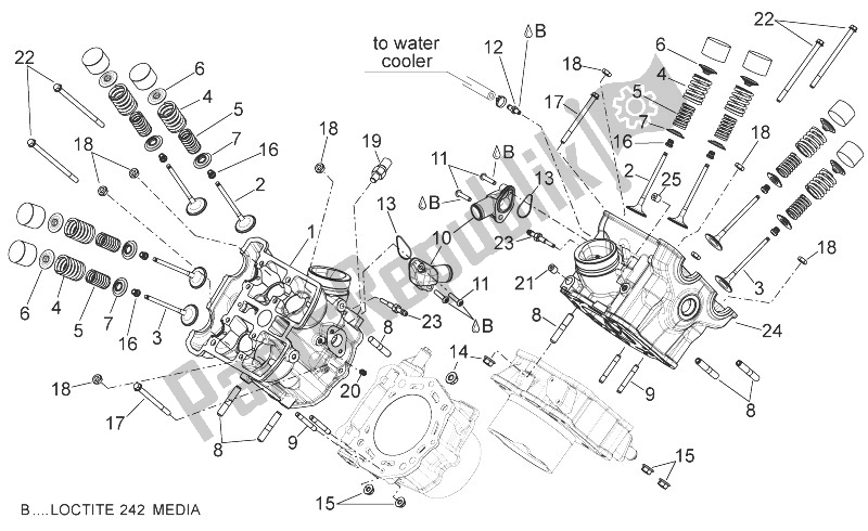 Alle onderdelen voor de Cilinderkop - Kleppen van de Aprilia Shiver 750 EU 2014