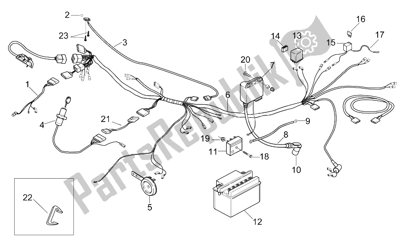 All parts for the Electrical System of the Aprilia MX 50 2002