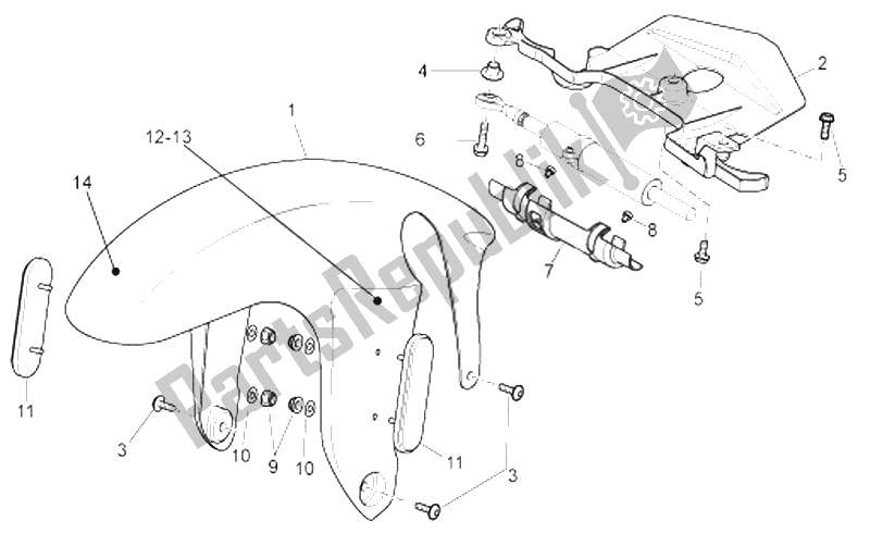 Toutes les pièces pour le Corps Avant - Garde-boue Avant du Aprilia RSV Tuono 1000 2006