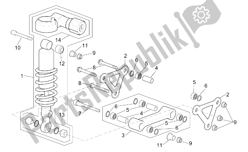 All parts for the Connecting Rod - Rear Shock Abs. Of the Aprilia RST 1000 Futura 2001