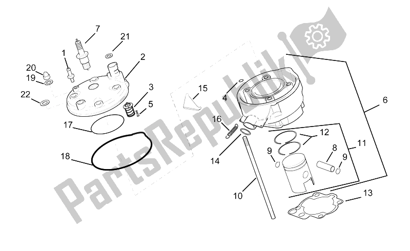 Tutte le parti per il Testa - Pistone del Aprilia RS 50 1996