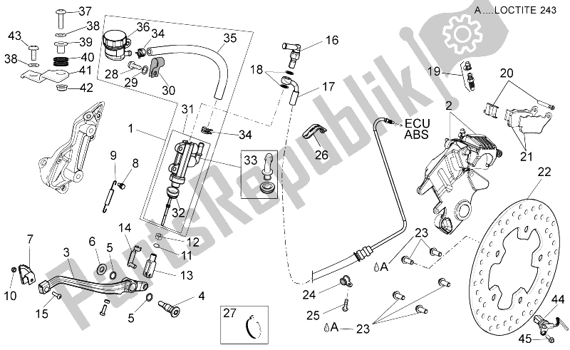 Alle onderdelen voor de Achterremsysteem Ii van de Aprilia Dorsoduro 750 Factory ABS 2010