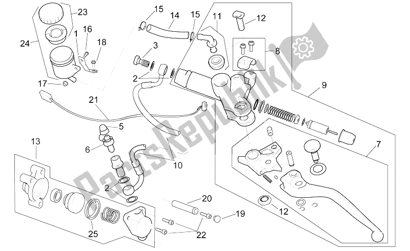 Tutte le parti per il Pompa Frizione del Aprilia RSV Mille SP 1000 1999