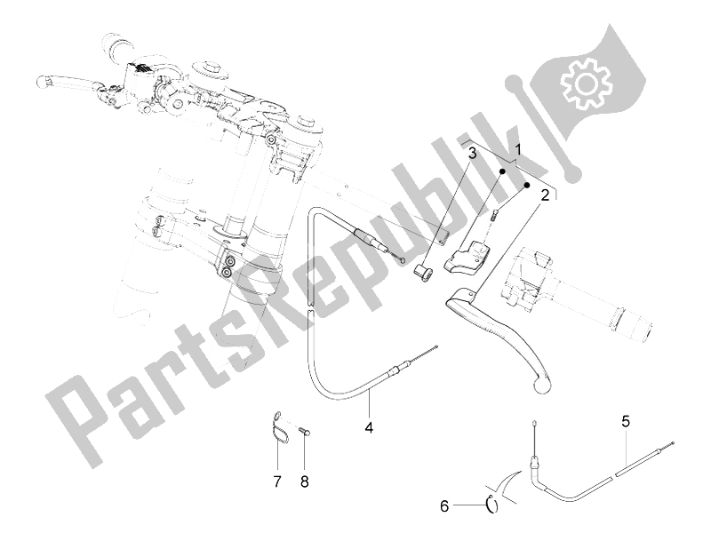 Wszystkie części do Sterowanie Sprz? G? Em Aprilia RS4 50 2T 2011