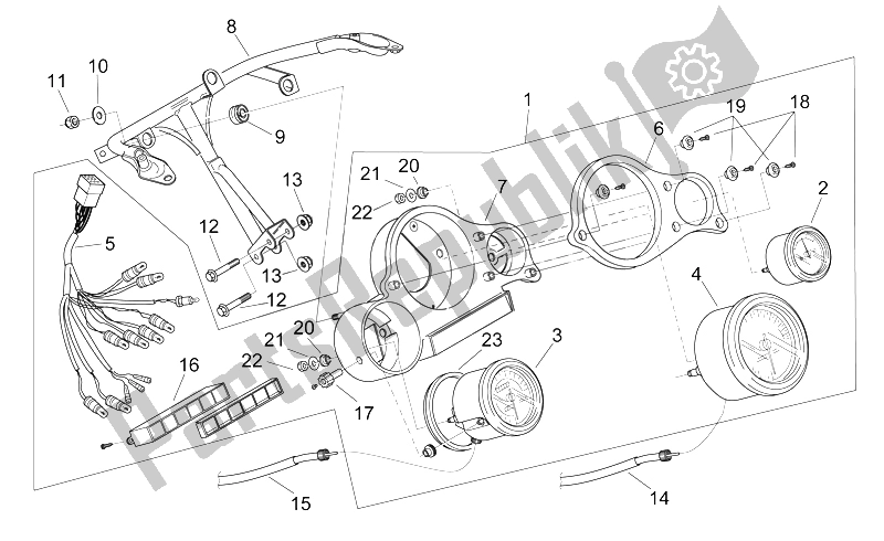 All parts for the Dashboard of the Aprilia RS 50 1999