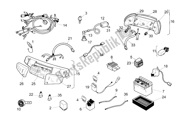 Tutte le parti per il Sistema Elettrico del Aprilia Amico 50 1994