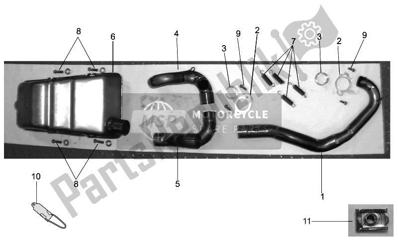 All parts for the Exhaust Unit (2) of the Aprilia RXV SXV 450 550 2006