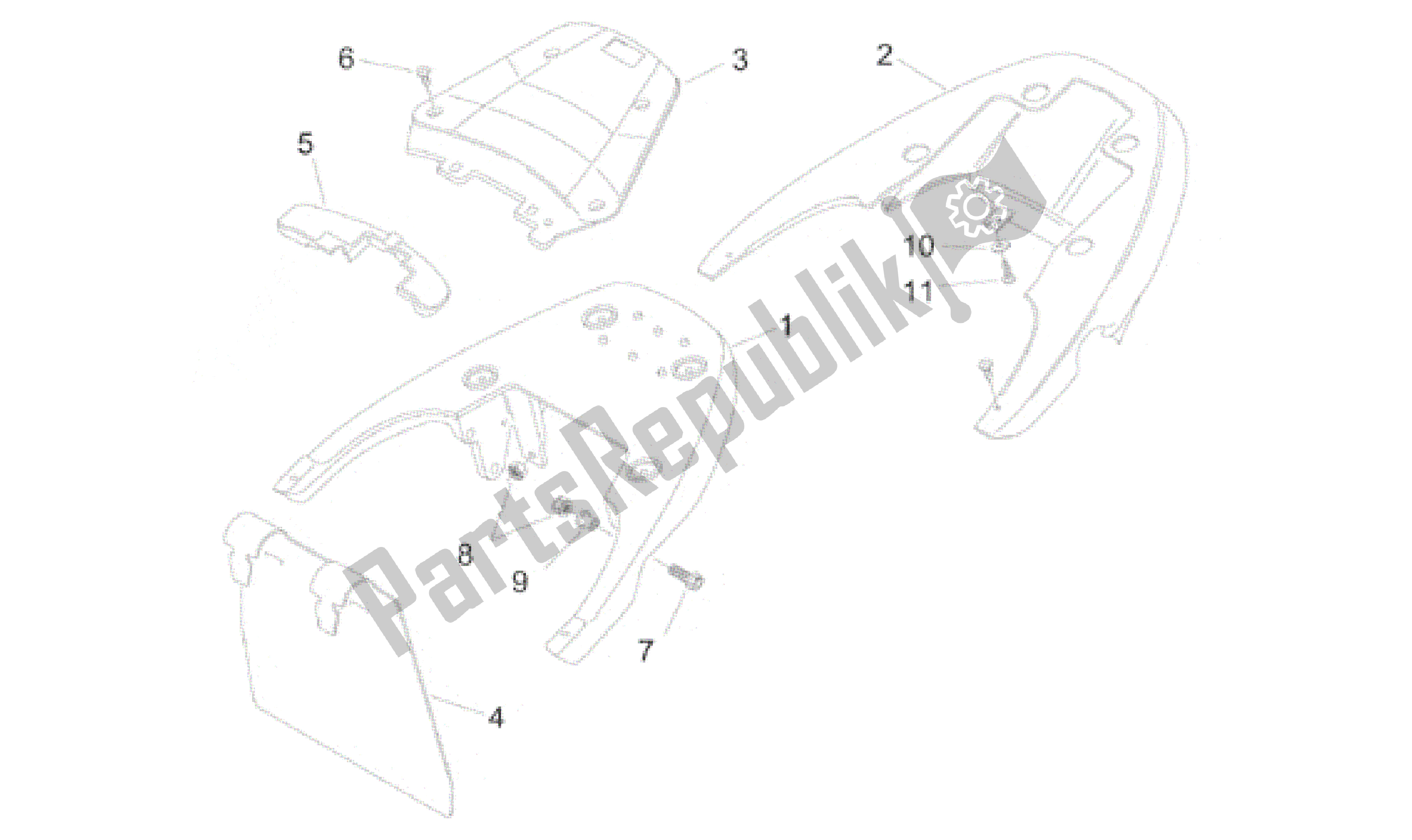 All parts for the Rear Body Iv of the Aprilia Amico 50 1996 - 1998