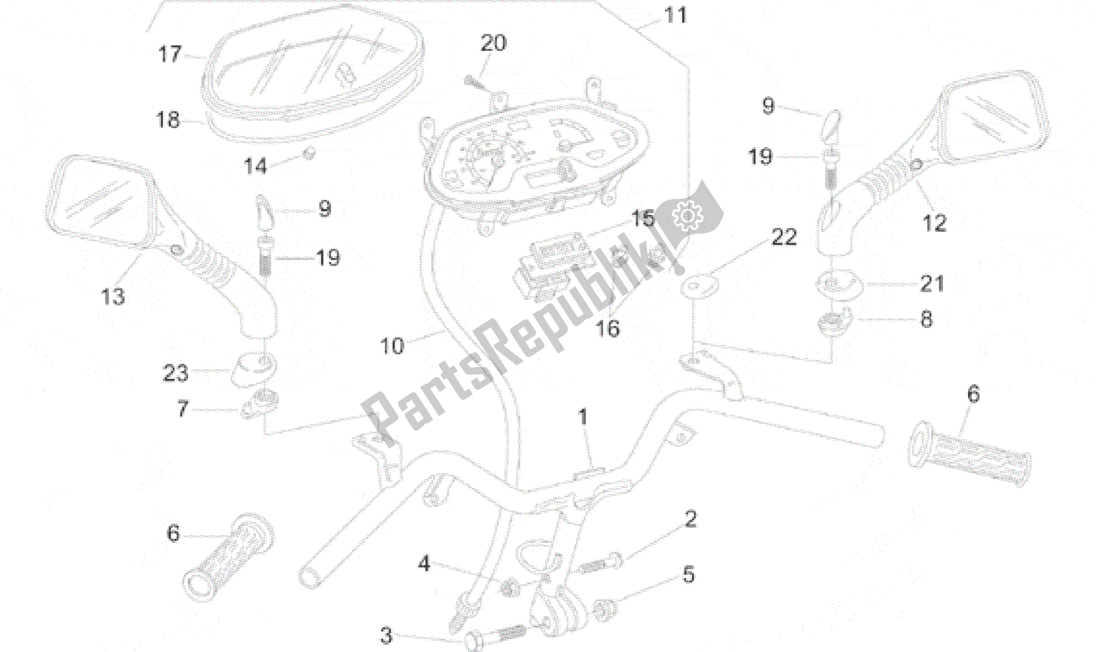 Toutes les pièces pour le Guidon - Tableau De Bord du Aprilia Amico 50 1996 - 1998