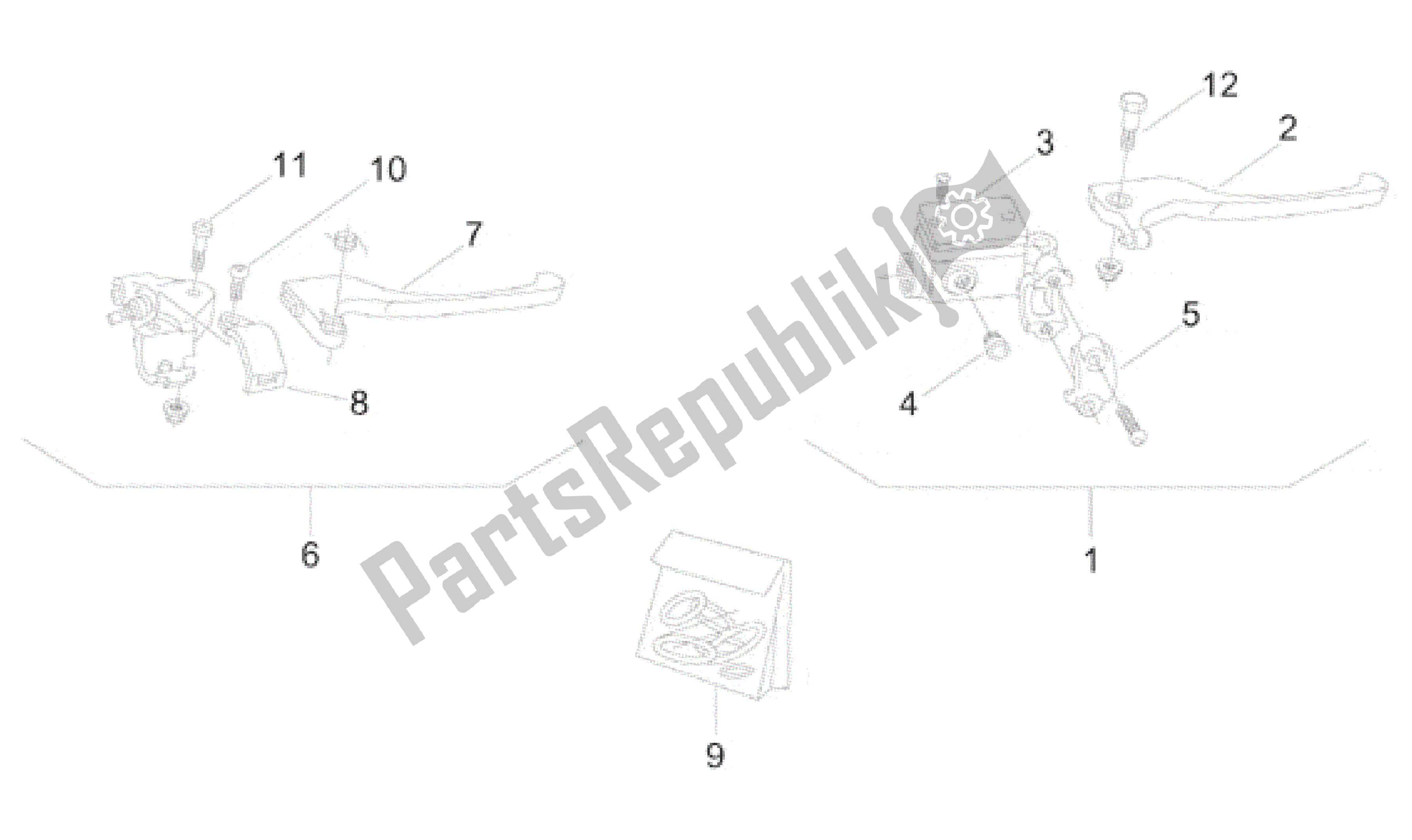 All parts for the Controls Assembly Ii of the Aprilia Amico 50 1996 - 1998