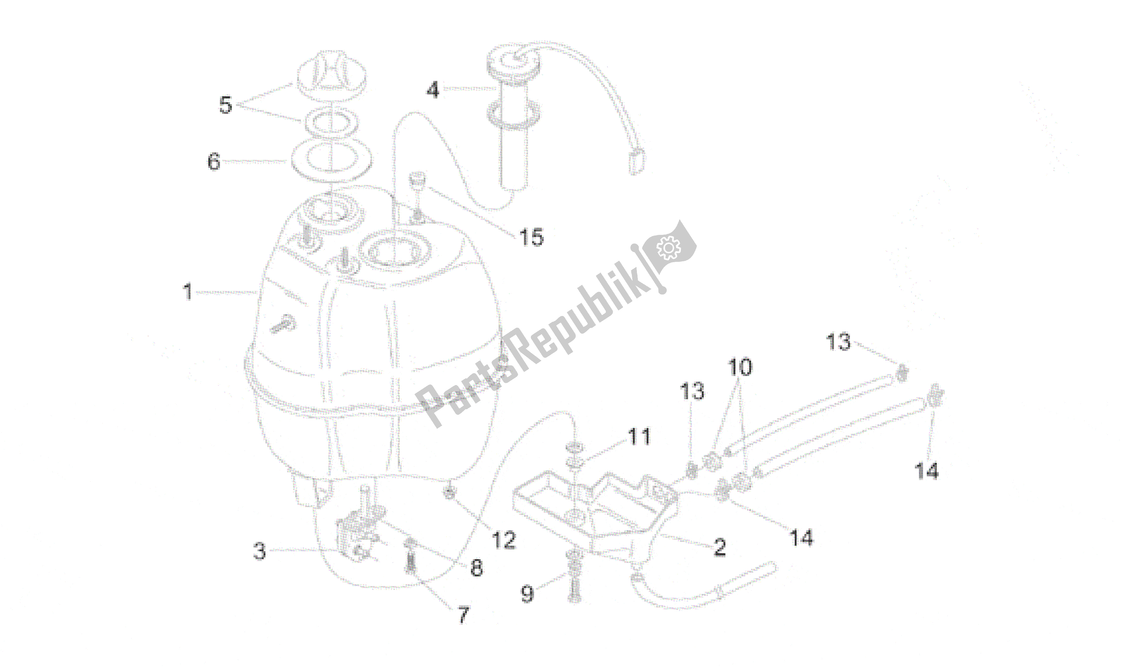 Todas as partes de Tanque De Combustível do Aprilia Amico 50 1996 - 1998