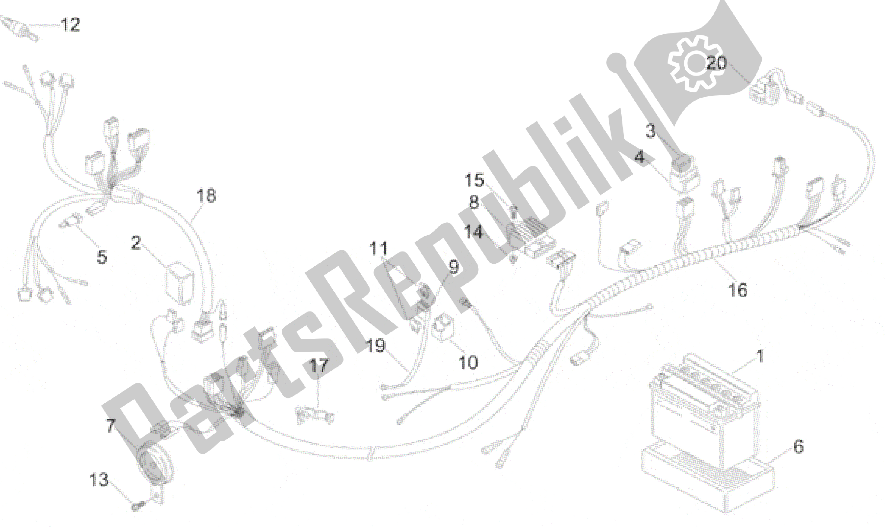 All parts for the Electrical System of the Aprilia Amico 50 1996 - 1998