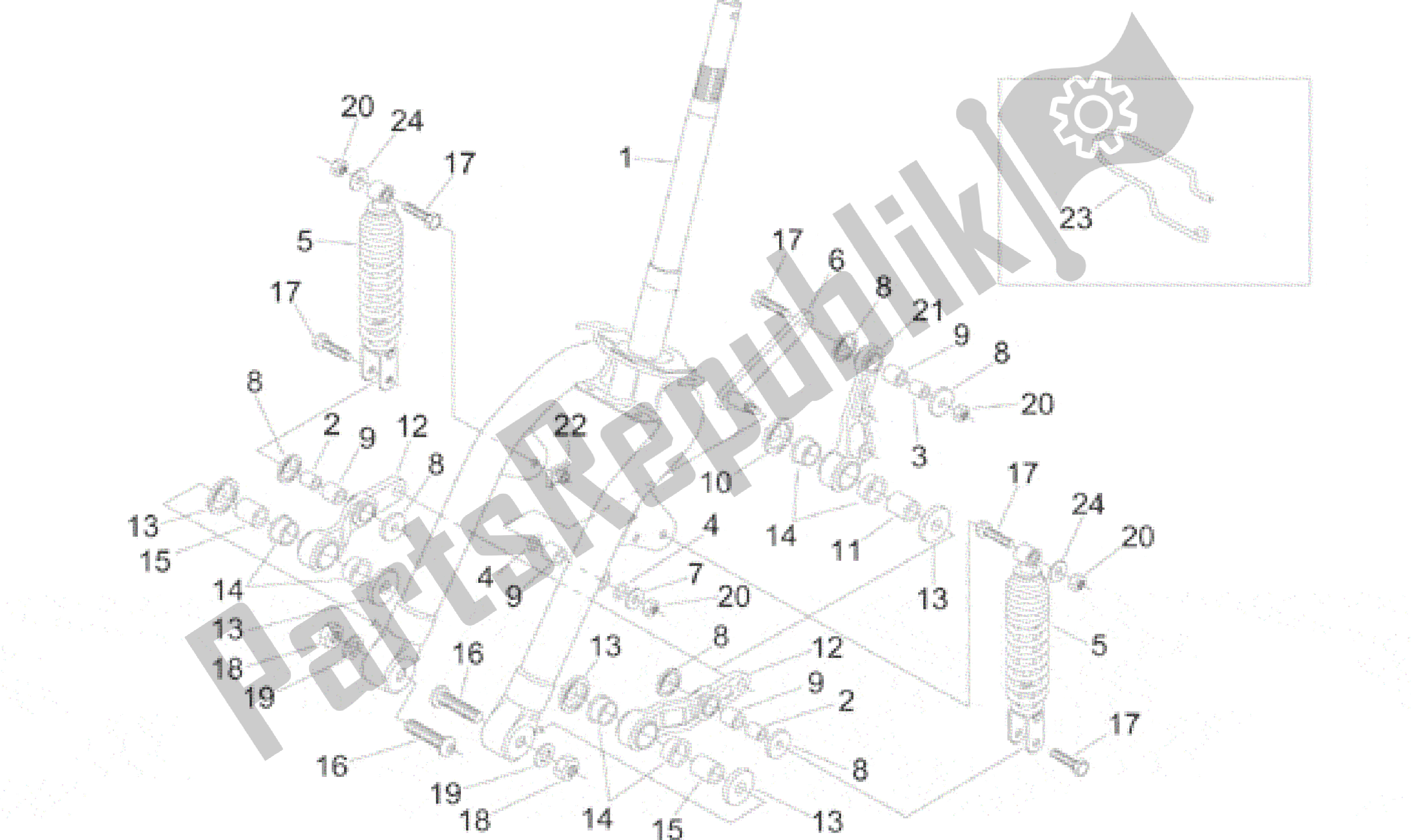 Tutte le parti per il Forcella Anteriore del Aprilia Amico 50 1996 - 1998