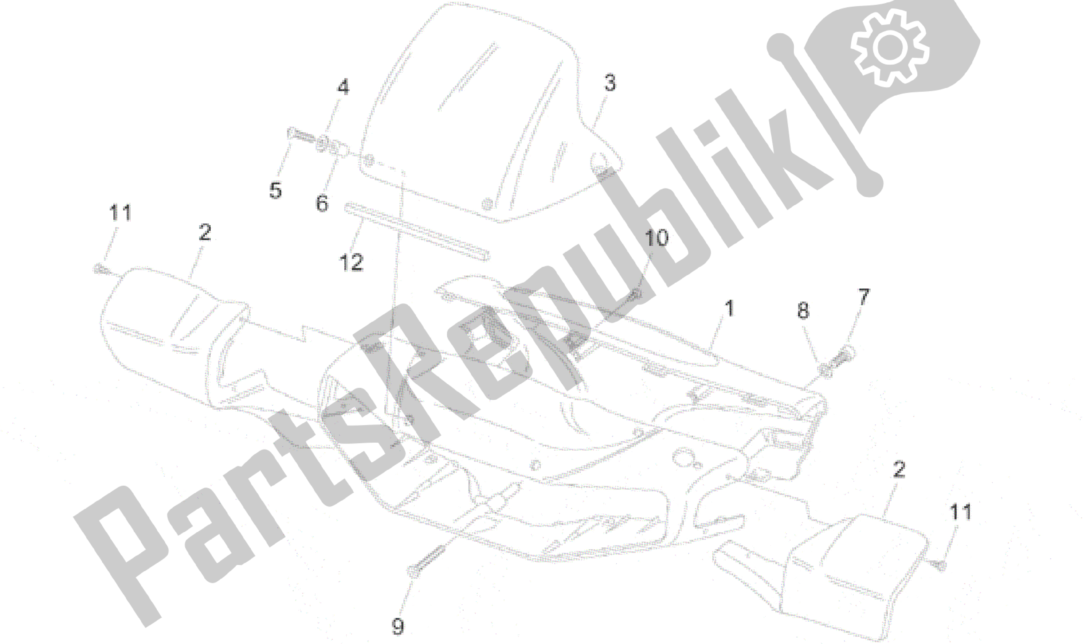 All parts for the Front Body I of the Aprilia Amico 50 1996 - 1998