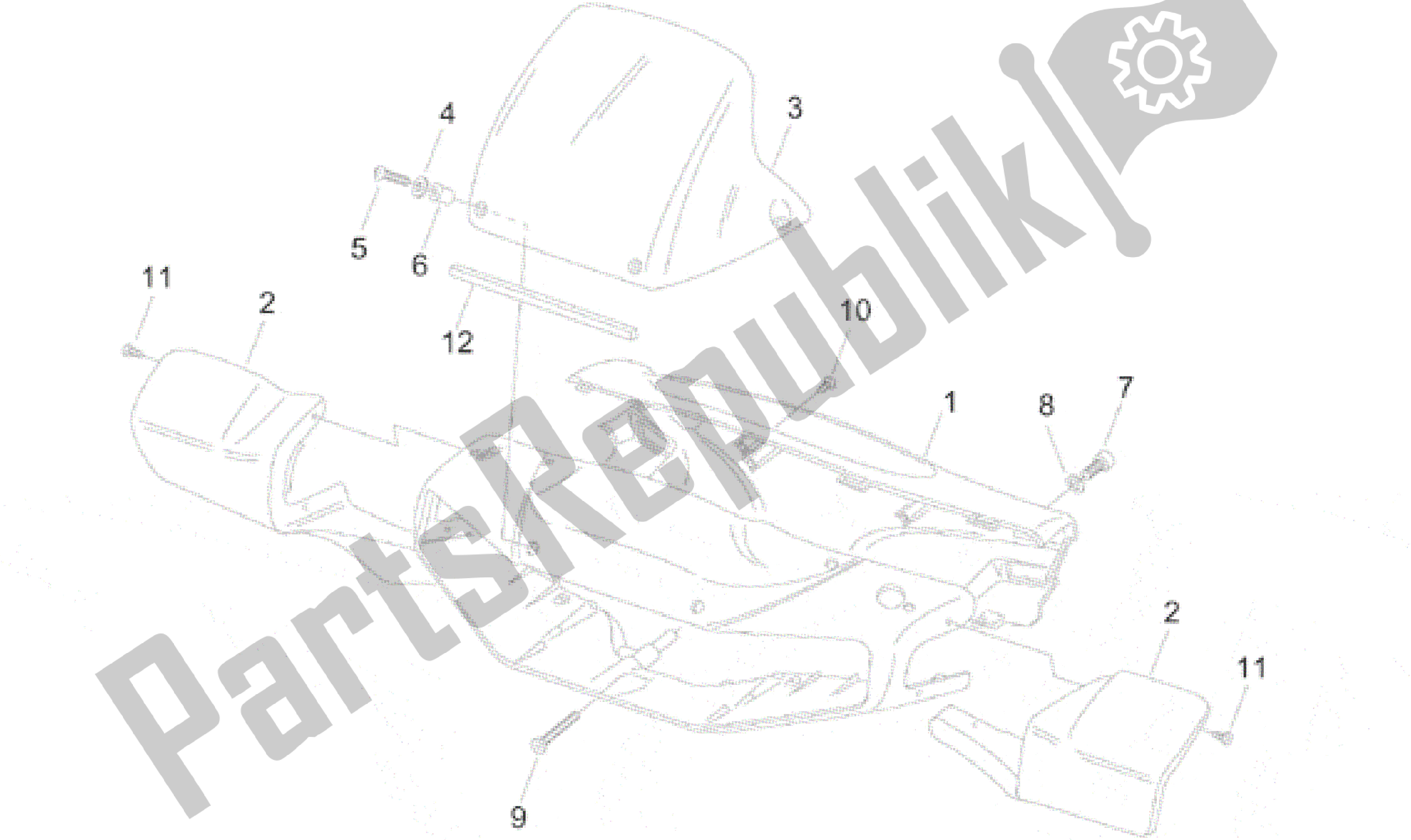 Todas as partes de Corpo Frontal Eu do Aprilia Amico 50 1996 - 1998