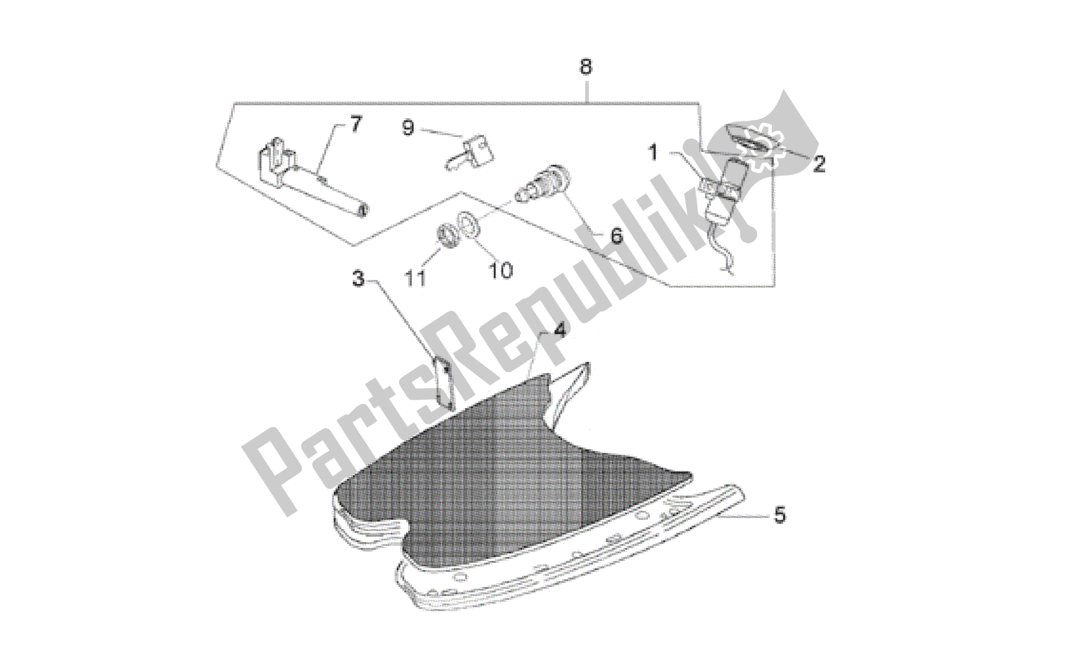 Todas las partes para Bloqueo De Panel De Piso de Aprilia Scarabeo 50 1993 - 1997