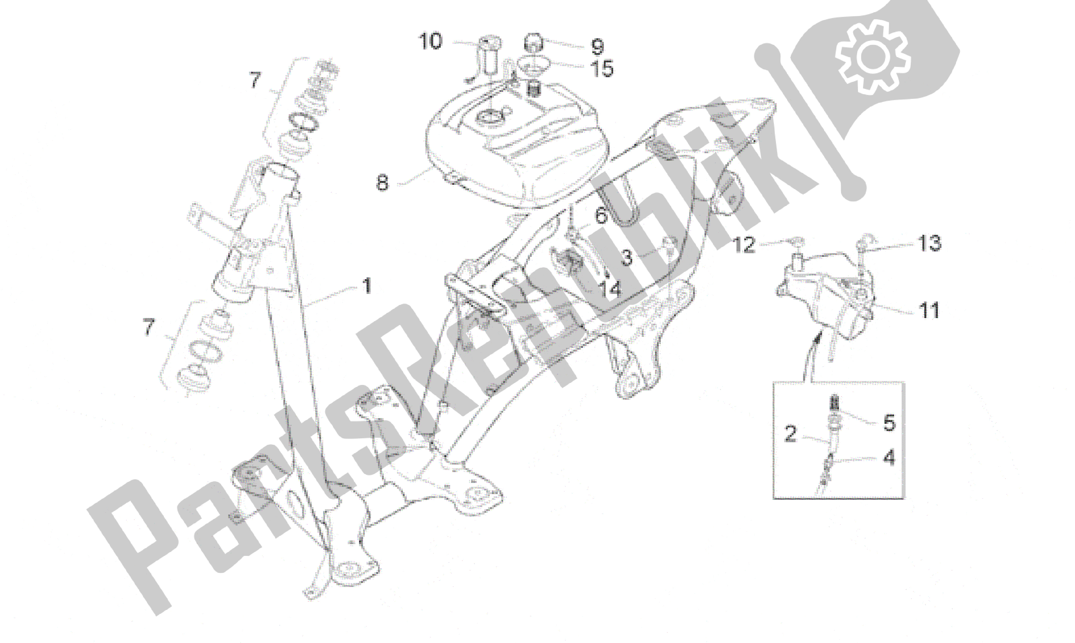 Todas as partes de Quadro E Tanque De Combustível do Aprilia Scarabeo 50 1993 - 1997