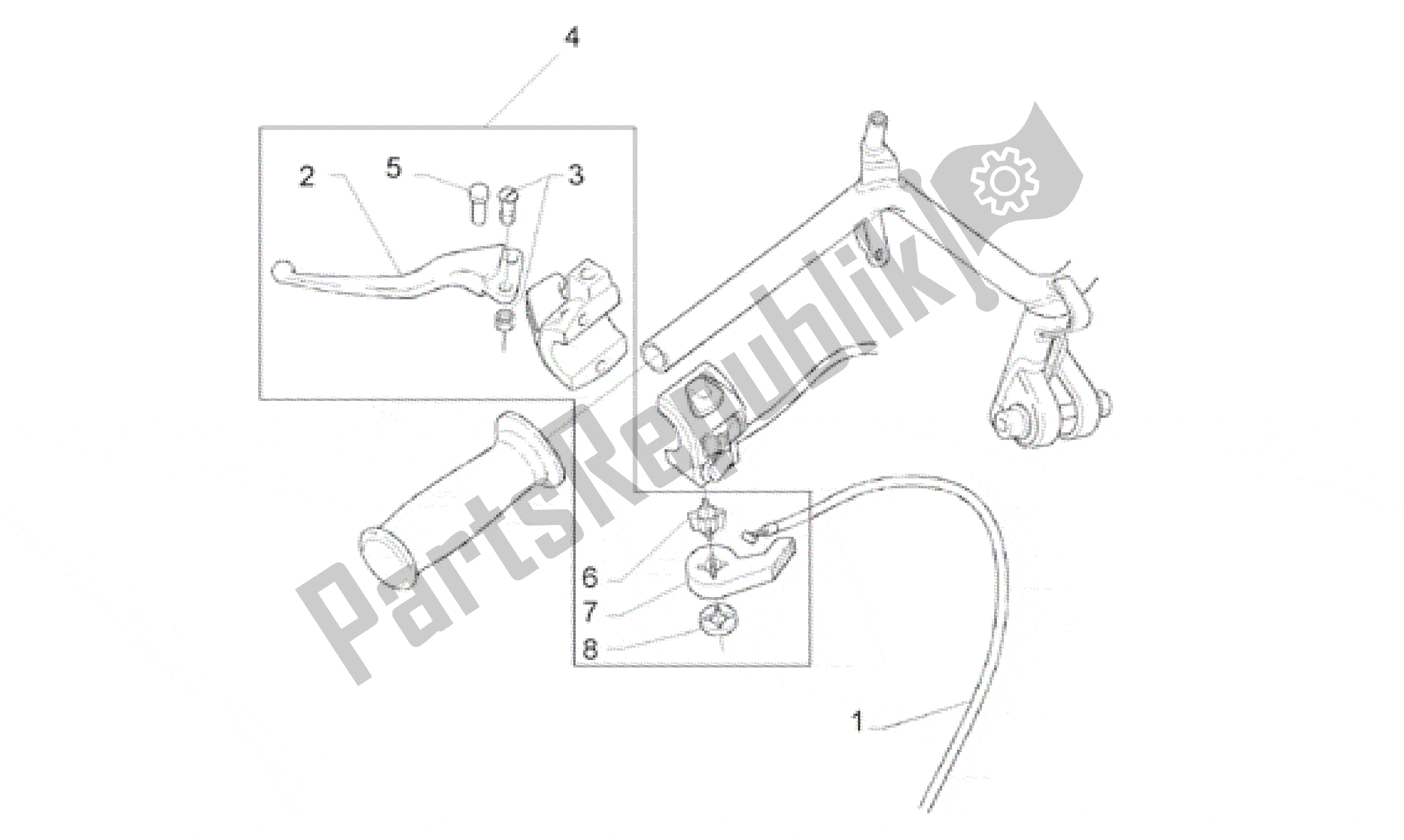 Todas as partes de Lh Controles do Aprilia Scarabeo 50 1993 - 1997