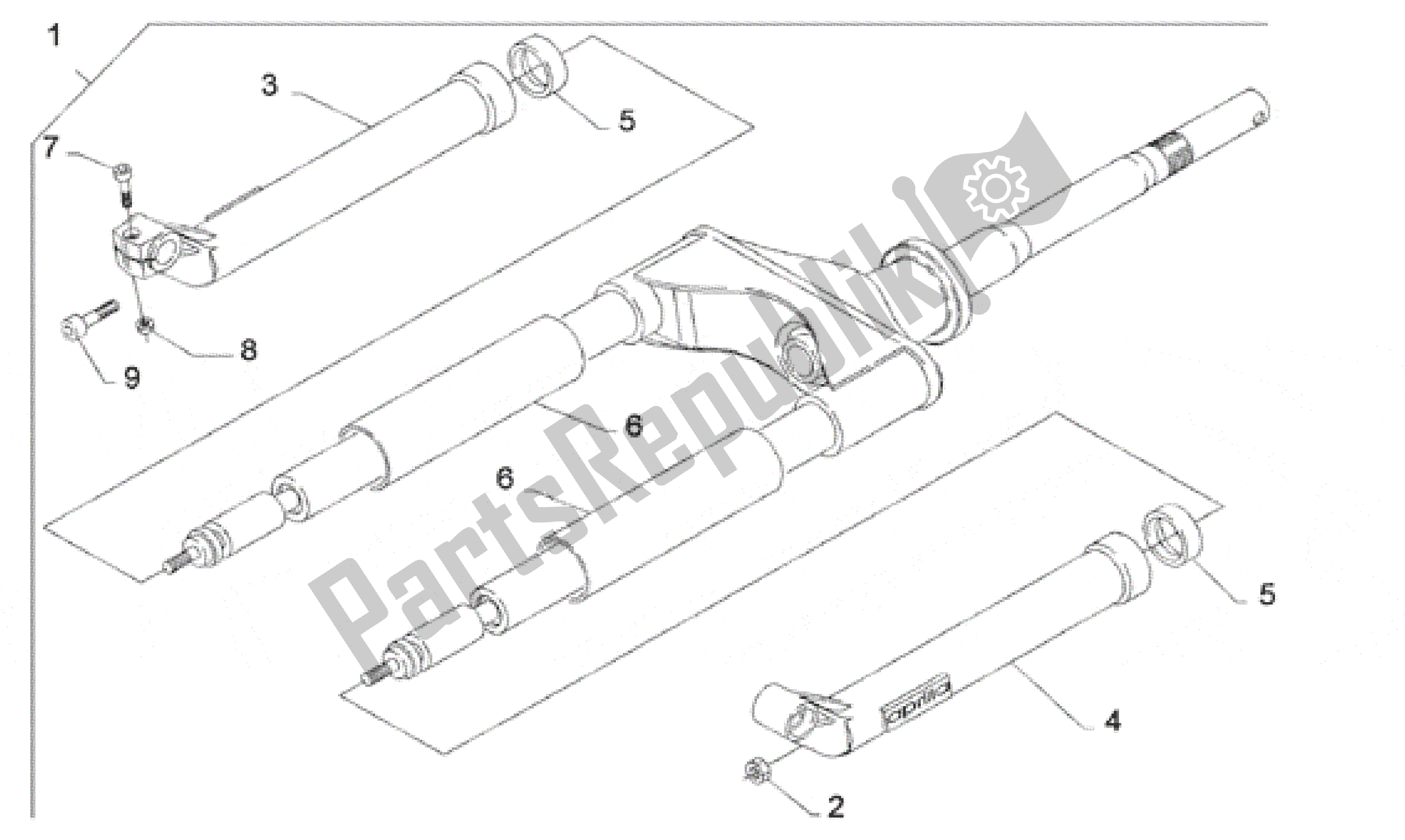 All parts for the Front Fork of the Aprilia Scarabeo 50 1993 - 1997