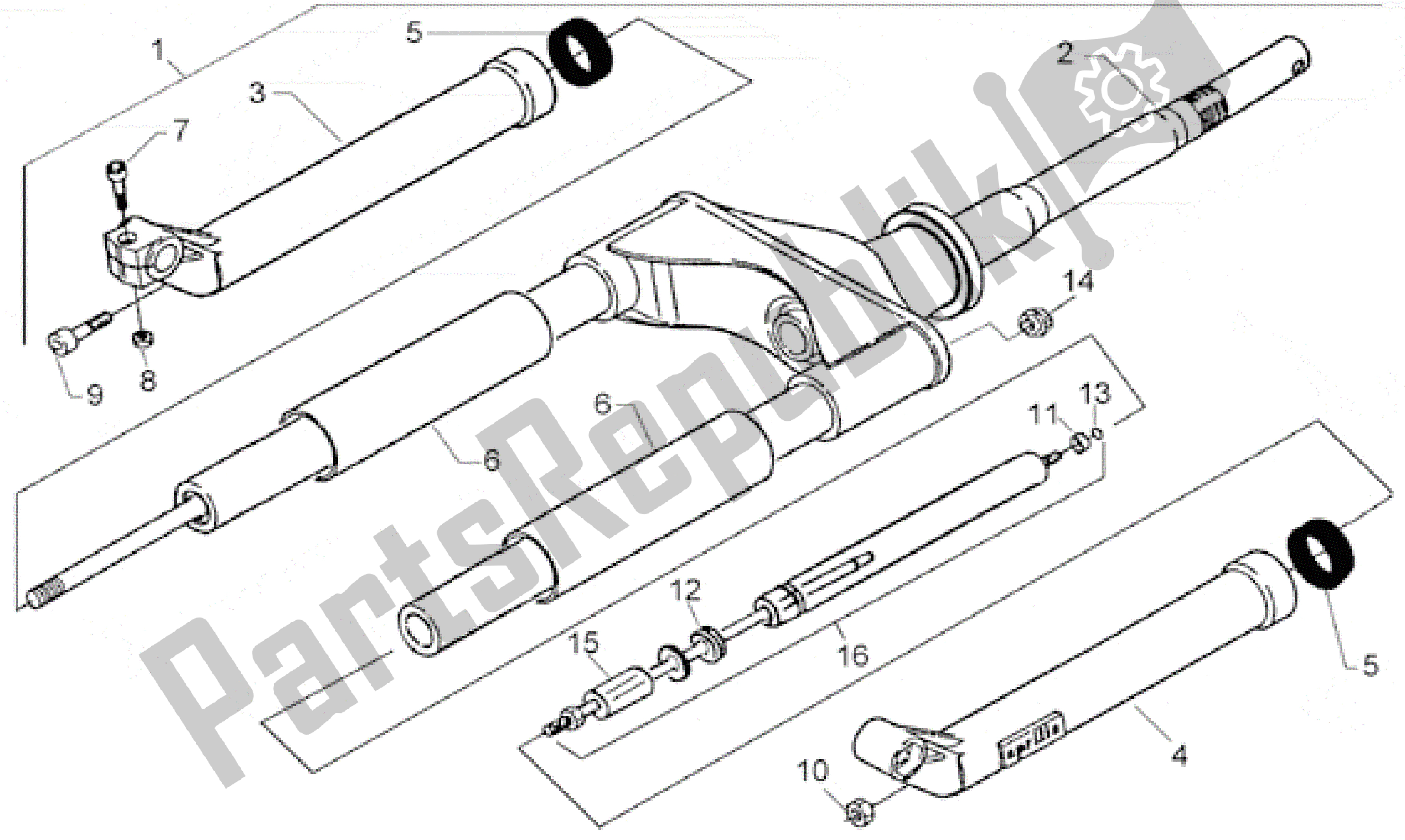 Tutte le parti per il Forcella Anteriore del Aprilia Scarabeo 50 1993 - 1997